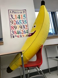 huge banana in chair