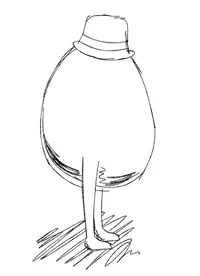 Funky egg with a hat