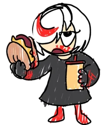 Sage eating a burger