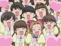Group of fan girls