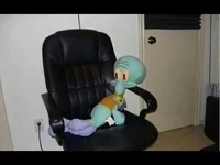 Squidward on a chair