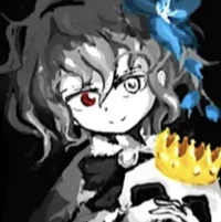 Girl with blue flowe