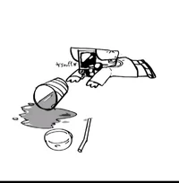 Cm spilled his drink