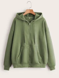 Green Zip Up Hoodie 