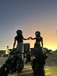 Female biker bestie