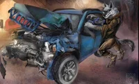 Furry car crash 
