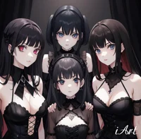 Group of goth girls