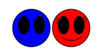 Red and blue circles