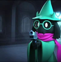 Ralsei with a gun