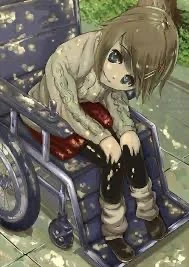 Girl in a wheelchair