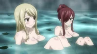 Lucy y Erza en sauna