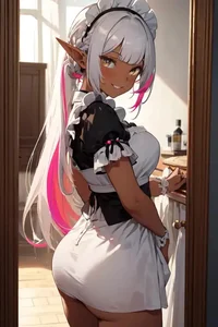 Flirty Dark elf maid