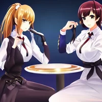 two waitress girlfri