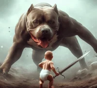 1Toddler and Pitbull