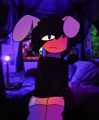 Goth bunny roomate