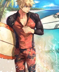 Bakugou beach au