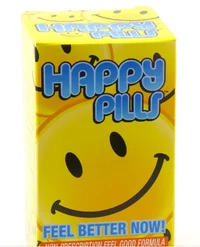 User takes happy pil