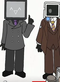 Brown cam and tv man