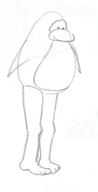 penguin with long le