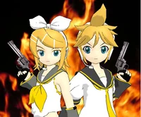 rin and len w guns