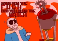 Sans burns the water