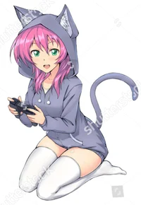 Pink haired catgirl