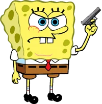 spongebob with a gun