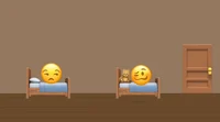 2 emojis in bed