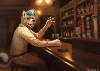 Furry at the bar