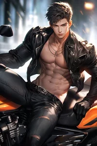 Cold biker boyfriend