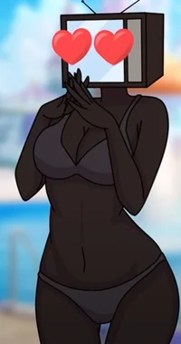 Tv woman en bikini 