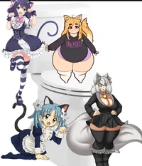 Bathroom of catgirls