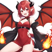 Fire elf demon girl