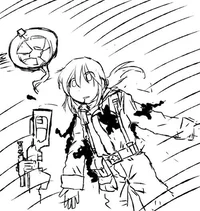 Dying female soldier