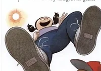 Girl plays hopscotch