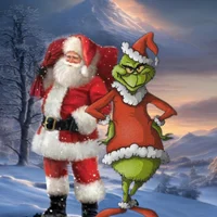 Santa and grinch