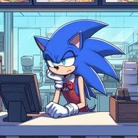 Sonic the cashier