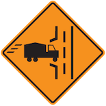 Trucks enter to left
