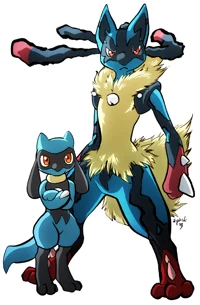 Riolu and M-Lucario