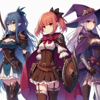 Group of four heroes