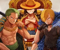 Luffy y Zoro y sanji