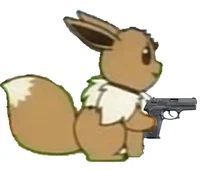 eevee with a GUN