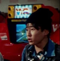 Boy in virtual racin