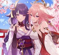 Ei and Yae Miko     