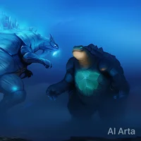 Mando against Gojira