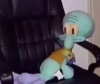Squidward on a chair
