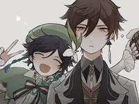Venti y Zhongli 
