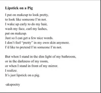 pig with lipstick