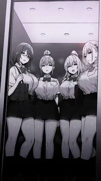 4girls in anelevator