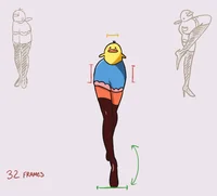 Bird with human legs
